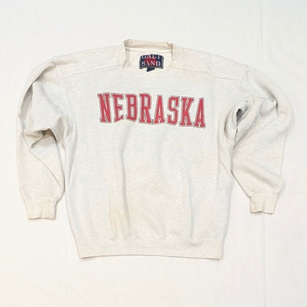Vintage Galt Sand Nebraska Huskers Sweatshirt Large Go Big Red Gray Mens